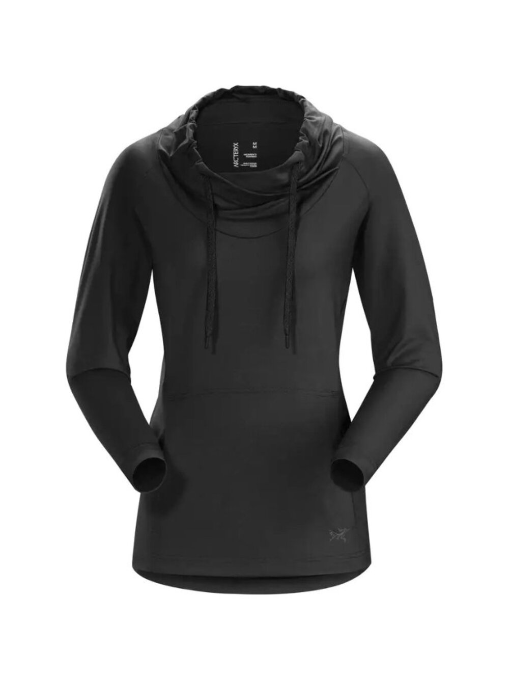 Arc'teryx Gray Varana Long Sleeve Shirt Top Drawstring Pocket Cowl Neck Womens S